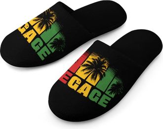 Generic Reggae Music Mens Slippers Warm Non-Slip Houes Shose Spa Slipper for Home Bedroom