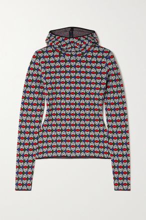 Jet Set Cap Turtle Jacquard-knit Hoodie - Blu