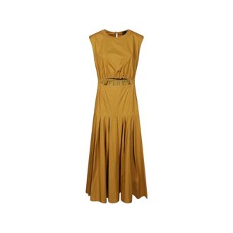 Pinko Suzzara Dress - Dames - Casual kleedjes - Bruin - L - Katoen - Kleedjes