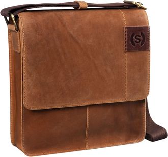 STILORD Mirco Leather Cross Body Bag Vintage Men Small Shoulder Bag for 9.7 Inch iPad Crossover Bag in genuine Leather, Colour:taranto - brown