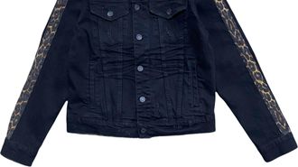 Embellish Mens Leopard Print Sleeve Jacket In Black