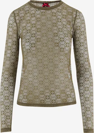Pinko Pinko stretch kanten trui met logopatroon