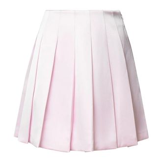 Self Portrait Rokken, Dames, Roze, M, Satijn, Satijnen minirok met plooien