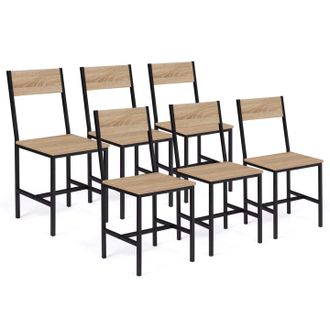 IDMarket Set Di 6 Sedie Da Cucina Di Design Industriale Detroit