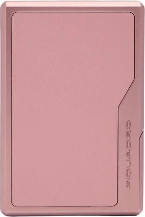 Piquadro Accessoires, Dames, Roze, ONE Size, Katoen, Metalen en lederen Mag Safe kaarthouder met RFID-bescherming