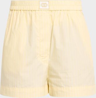 SIMKHAI Sarah Stripe Cotton Boxer Shorts