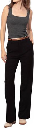 ATTENTIF Lucy High Rise Wide Leg Trouser In Navy