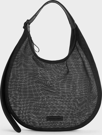 Charles & Keith Mesh Crescent Hobo Bag