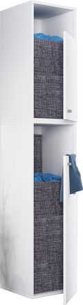 ebuy24 Ebuy24 - Gabinete De Ropa De Madera Vcm Descanso De Ropa Cesta De Lavander&iacute;a Dimensiones Aprox. Al. 184 X An. 35 X T. 39 Cm - Dreso Xxl2f (blanco)