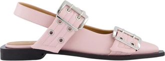 Ganni Schoenen, Dames, Roze, 38 EU, Chunky Buckle Ballerina in Roze