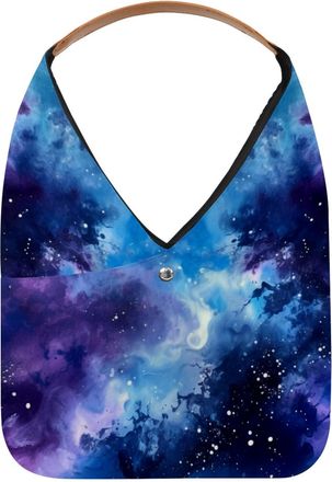 Generic Dreamy Starry Sky Night Universe Reusable Lightweight Grocery Bags - Foldable Into Compact Pouch, Washable & Sturdy, Multipurpose for Shopping and Tra