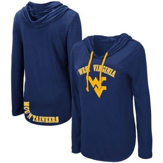 Colosseum Womens Colosseum Navy West Virginia Mountaineers My Lover Lightweight Hooded Long Sleeve T-Shirt at Nordstrom, Size Small