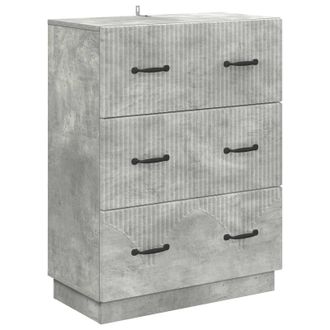 vidaXL Cajonera Gris Hormig&oacute;n 66 X 34,5 X 87 Cm Madera De Ingenier&iacute;a Vidaxl