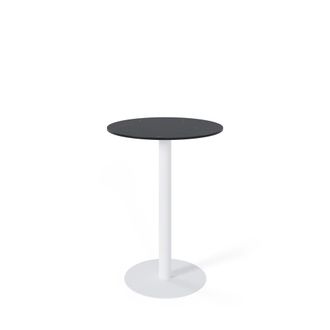 Koketto Home Mesa alta redonda tapa porcelanico negra y pata blanca