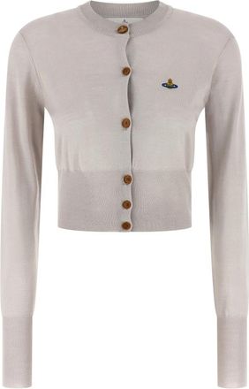 Vivienne Westwood Bea Cropped Cardi - Dames - Vesten - Grijs - M - Wol - Truien & Vesten