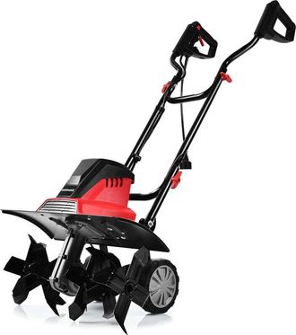 Costway Zappatrice Elettrica Dissodatore Coltivatore per Giardino, Motozappa 230V, Rosso Nero (1500W, 45cm)