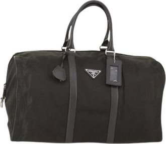 Prada Pre-owned Weekend Bags, female, Green, Size: ONE SIZE Pre-owned Nylon Weekend Bag