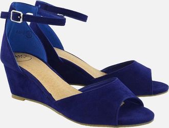 XY London Womens XY London Womens/Ladies Lottie Peep Toe Wedge Sandals - Navy - Size: 5