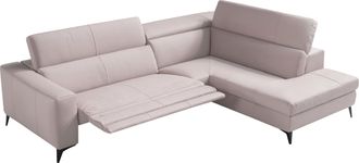 Egoitaliano Ecksofa »Edith, Designsofa mit hohem Sitzkomfort, L-Form« inkl. elektrischer Relaxfunktion und manuell verstellbaren Kopfteilen
