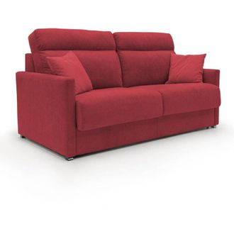 Divani.Store Divani.store - Margot Divano letto matrimoniale con schienale morbido alto in tessuto T02 176 cm (mat. 140x197) rosso