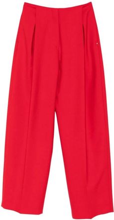 Sportmax Dames, Broeken, Rood, Maat: 2XS Wol