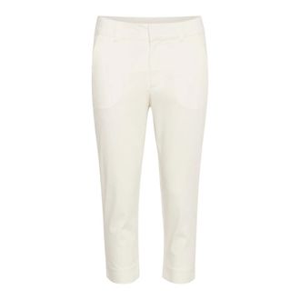 Kaffe KAlea Capri Broek - Dames - Broeken - Wit - Maat: 2XL Katoen