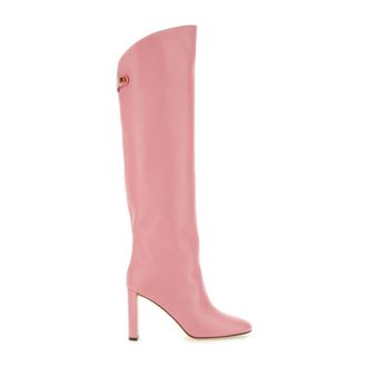 Maisons Skorpios Heeled Boots, female, Pink, Size: 10 US Tall Leather Boots