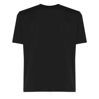 Giuliano Galiano Tops, Heren, Zwart, 4Xl, Zwarte ronde hals T-shirt gemaakt in Italië