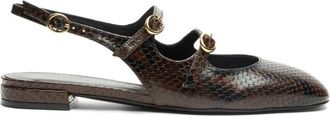 Stuart Weitzman Mary Jane Slingback Schoenen - Dames - Ballerinas - Bruin - 40 EU - Schoenen