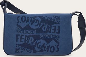 Ferragamo Men Shoulder bag with logo Blue