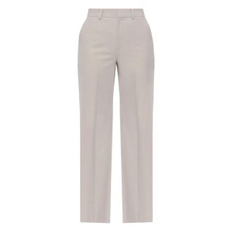 Victoria Beckham Wide Leg Tailored Broeken - Dames - Wijde Broeken - Grijs - S - Wol - Broeken