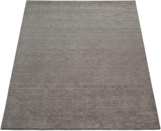 Paco Home Wollteppich »Atlas 100« rechteckig 14 mm Höhe Gabbeh, Kurzflor, handgewebt, reine Wolle, Uni Farben