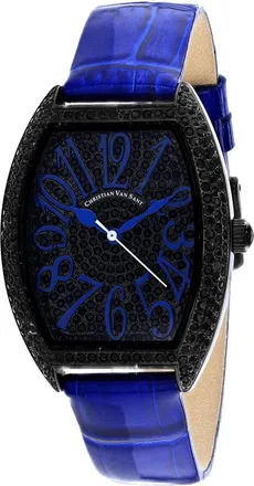Christian Van Sant Womens Elegant Black Tonneau 41mm