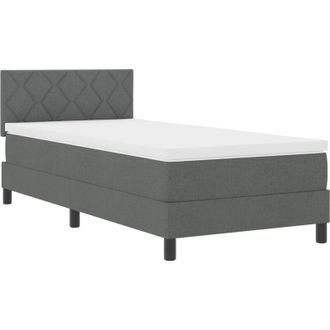vidaXL Box Spring Bed with Mattress Dark Grey 90 x 190 cm Fabric vidaXL