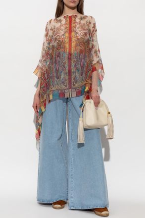 Etro Silk Poncho, Womens, Multicolour