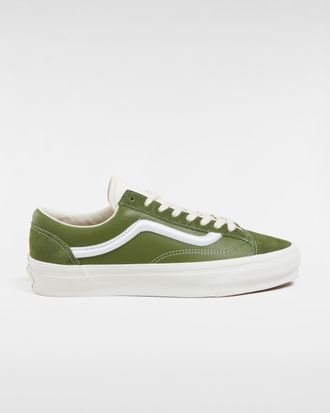 Vans Unisex Old Skool Reissue 36 Sneakers - Green Leather - Size UK 10.5