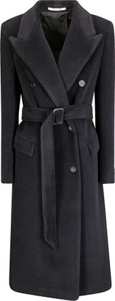 Tagliatore Black Double-breasted Coat