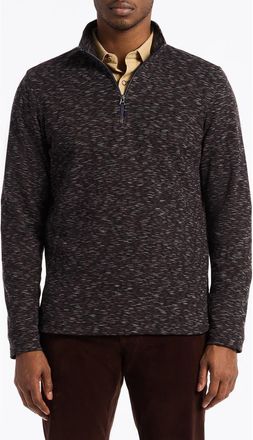 Robert Graham Matson Space Dye Quarter Zip Top in Black at Nordstrom, Size Xxx-Large