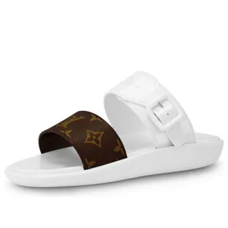 Louis Vuitton (WMNS) LOUIS VUITTON Sunbath Slides White 1A66X3