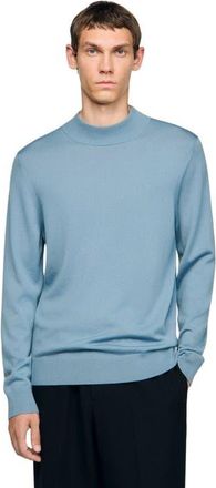 Sandro Wool sweater with high neck in Chambray at Nordstrom, Size Xx-Large