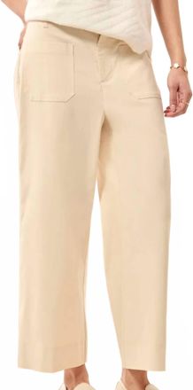 Tribal Fly Front High Rise Capri Pants With Pockets In Canvas