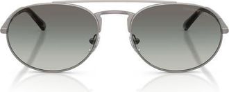 Emporio Armani 57mm Gradient Pilot Sunglasses in Matte Gunmetal /Gradient Grey at Nordstrom