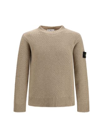 Stone Island Basket-Knit Lambswool Sweater - Beige