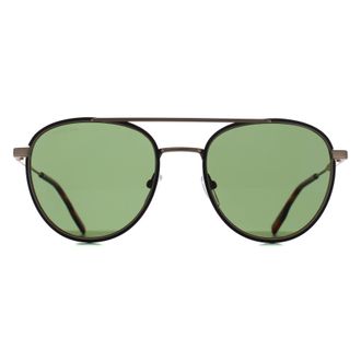 Lacoste Oval Mens Shiny Gold Green L258S Metal - One Size