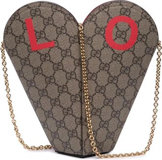 Gucci Pre-owned Cross Body Bags, female, Brown, Size: ONE SIZE Pre-owned Heart Shaped Accessory with Chain