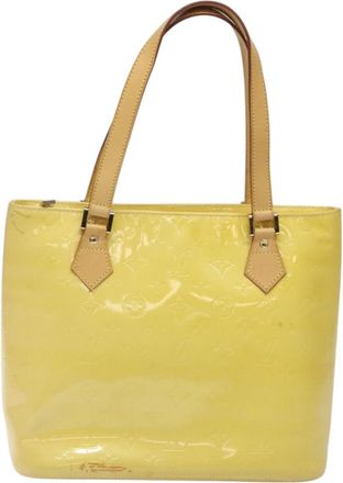 Louis Vuitton Houston Yellow Patent Leather Handbag (Pre-Owned)