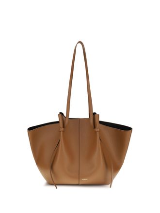 Yuzefi Womens Tote Bag Mochi Hammered Hazel Leather Calf Shoulder