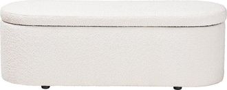 Baxton Studio Lavina Modern White Teddy-Bear Fabric Storage Bench