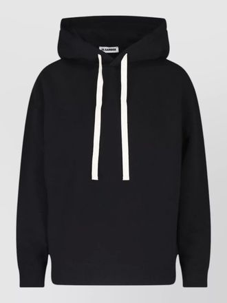 Jil Sander hooded sweatshirt drawstring hood ribbed trims