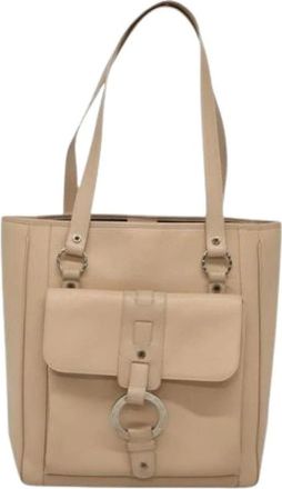 Bulgari Pre-owned Shoulder Bags, female, Beige, Size: ONE SIZE Pre-owned Leather Tote